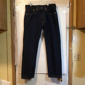 Levi's Men's Dark Blue Straight Jeans 35x30 long